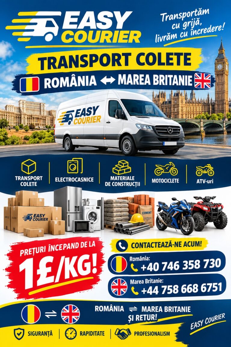 Transport colete/mutari ROMÂNIA – UK