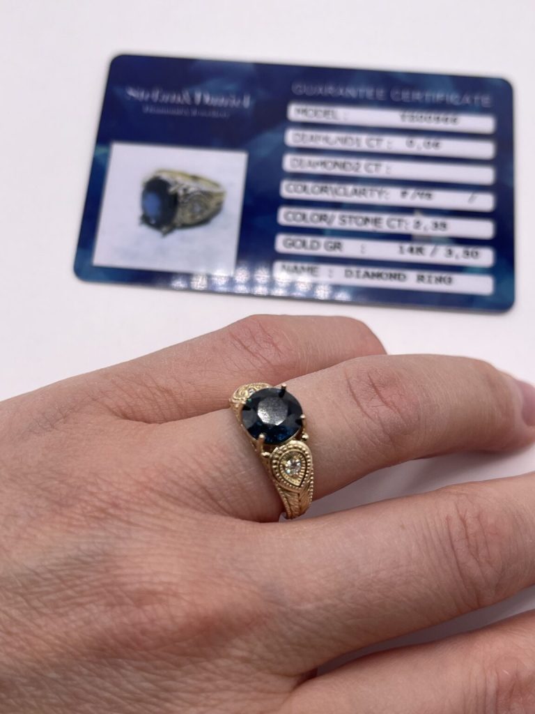 Inel aur 14k cu safir mărimea 10 – poza 2