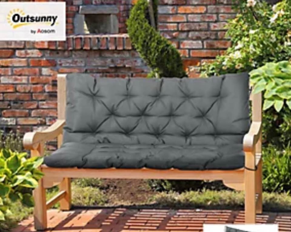 Outsunny Garden Bench Cushion 2 Seater Swing Chair Cushion Outdoor Seat Pad – poza 4