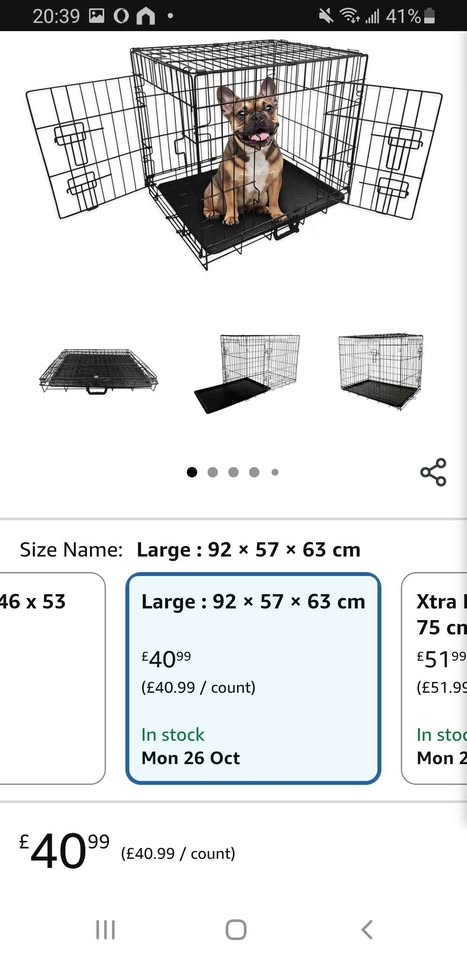 Straame Folding Dog/Cat/Pet Crate 36 Inch, 92x57x63cm Black Metal Pet Cage, 2 Doors – poza 2