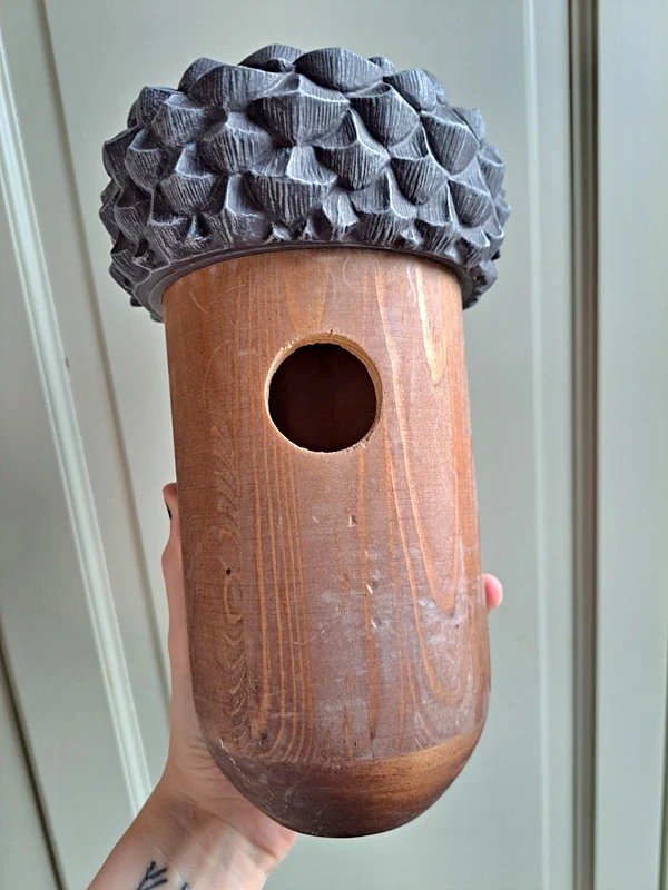 Acorn bird house whimsical garden decor